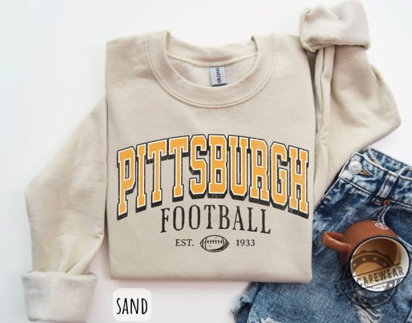 Vintage Pittsburgh Football Sweatshirt T Shirt Hoodie Steel City Crewneck Game Day Pullover Pittsburgh Steelers Long Sleeve Shirts New sobecapewear 1 1