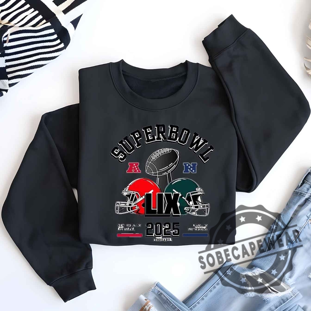 Super Bowl 2025 Sweatshirt Football Game Day Shirt Sports Fan Gift Unisex Hoodie sobecapewear 1