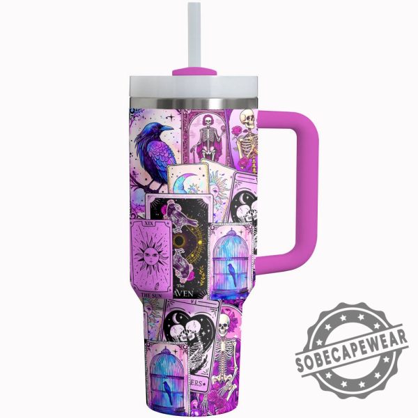 Purple Mystic Skulls Tarot Custom Stanley Cup 40 Oz 30 Oz Tumbler With Handle sobecapewear 1