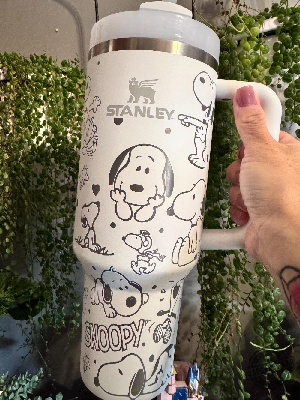 Snoopy  Woodstock 40Oz Stanley Tumbler  Laser Engraved