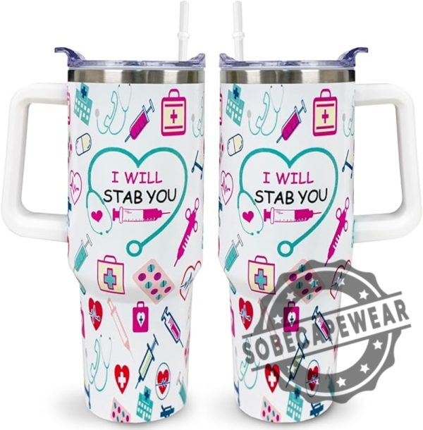 Nurse Gifts For Women Nurse Tumbler Nurse Coffee Mug Cup With Lid And Straw 40 Oz Stainless Steel Insulated Water Bottle sobecapewear 1