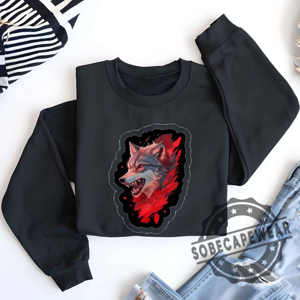 Wolf Ripping Off Crewneck Tshirt Sweatshirt Hoodie