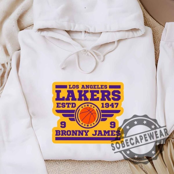 Los Angeles Lakers Bronny James 9 American Basketball Shirt Tshirt Sweatshirt Hoodie sobecapewear 4