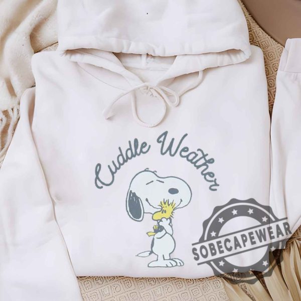 Peanuts Snoopy Cuddle Weather Graphic Boyfriend Tee Shirt Tshirt Sweatshirt Hoodie sobecapewear 4