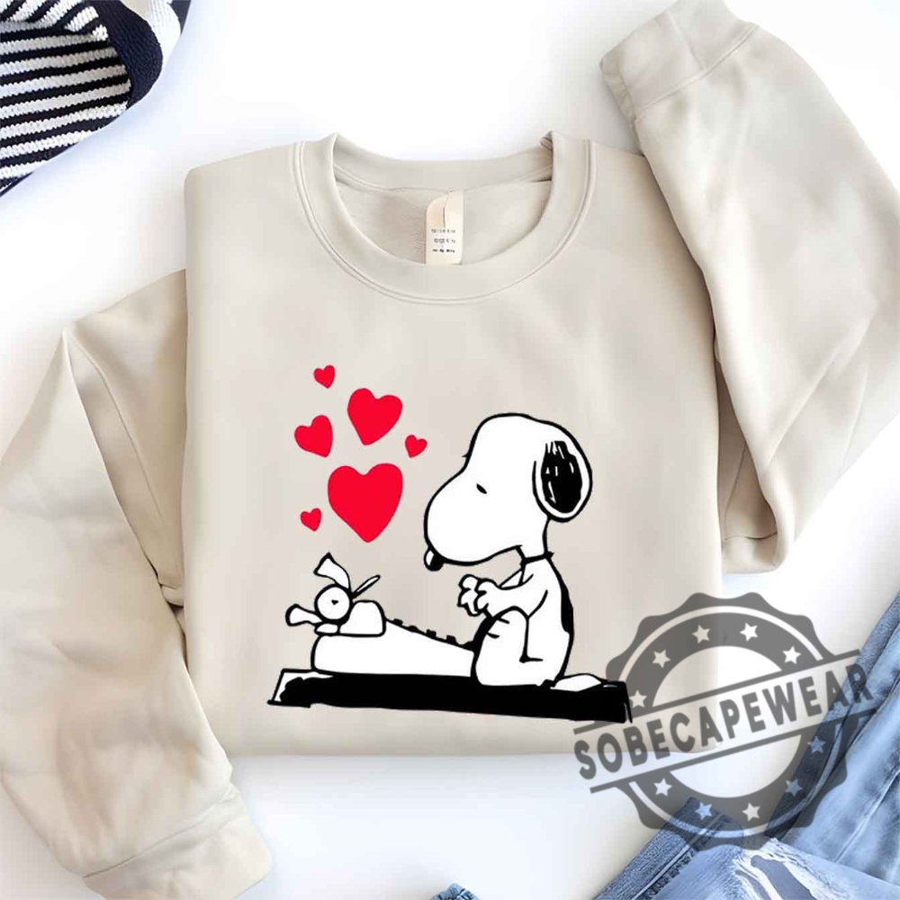 Snoopy Valentines Hugging Heart Shirt Tshirt Sweatshirt Hoodie