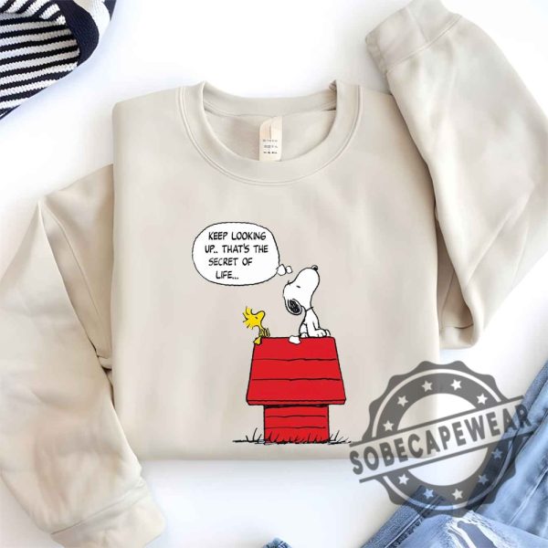 Snoopy Keep Looking Up Short Sleeve Graphic Shirt Tshirt Sweatshirt Hoodie sobecapewear 1