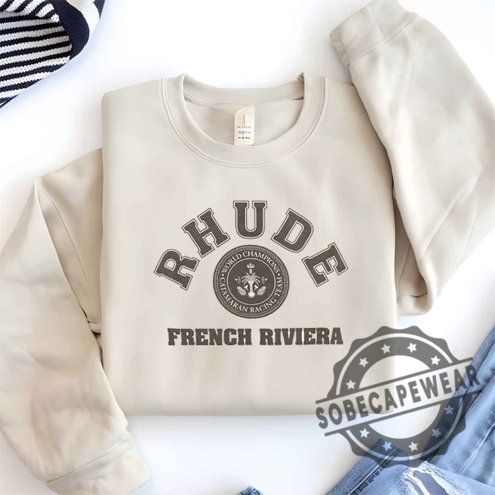 Rhude French Riviera Logoprint Cottonjersey Shirt Tshirt Sweatshirt Hoodie