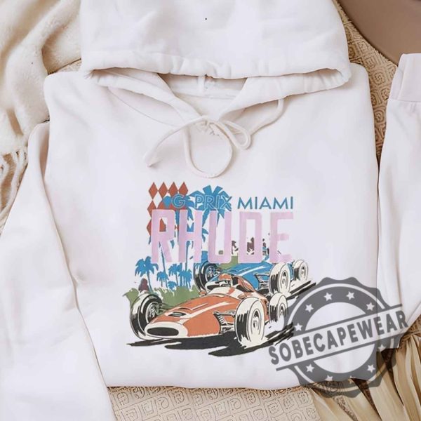 Rhude Miami Formula Retro Logo Printed Short Sleeved Shirt Tshirt Sweatshirt Hoodie sobecapewear 4