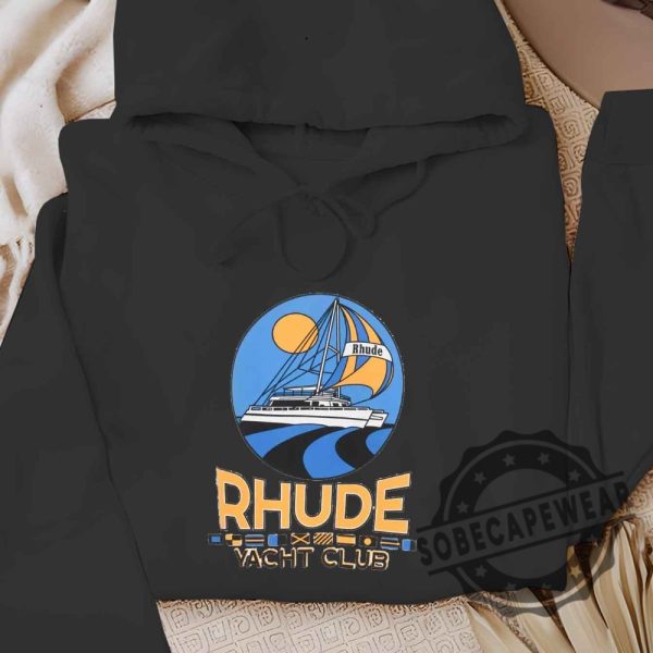 Rhude Springsummer Sailing Club Slogan Logo Short Sleeved Shirt Tshirt Sweatshirt Hoodie sobecapewear 5