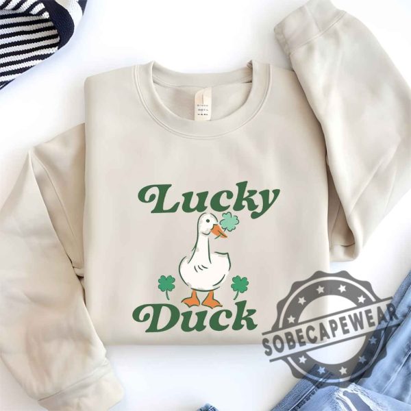 Lucky Duck St. Patrick Day Unisex Shirt Tshirt Sweatshirt Hoodie sobecapewear 1