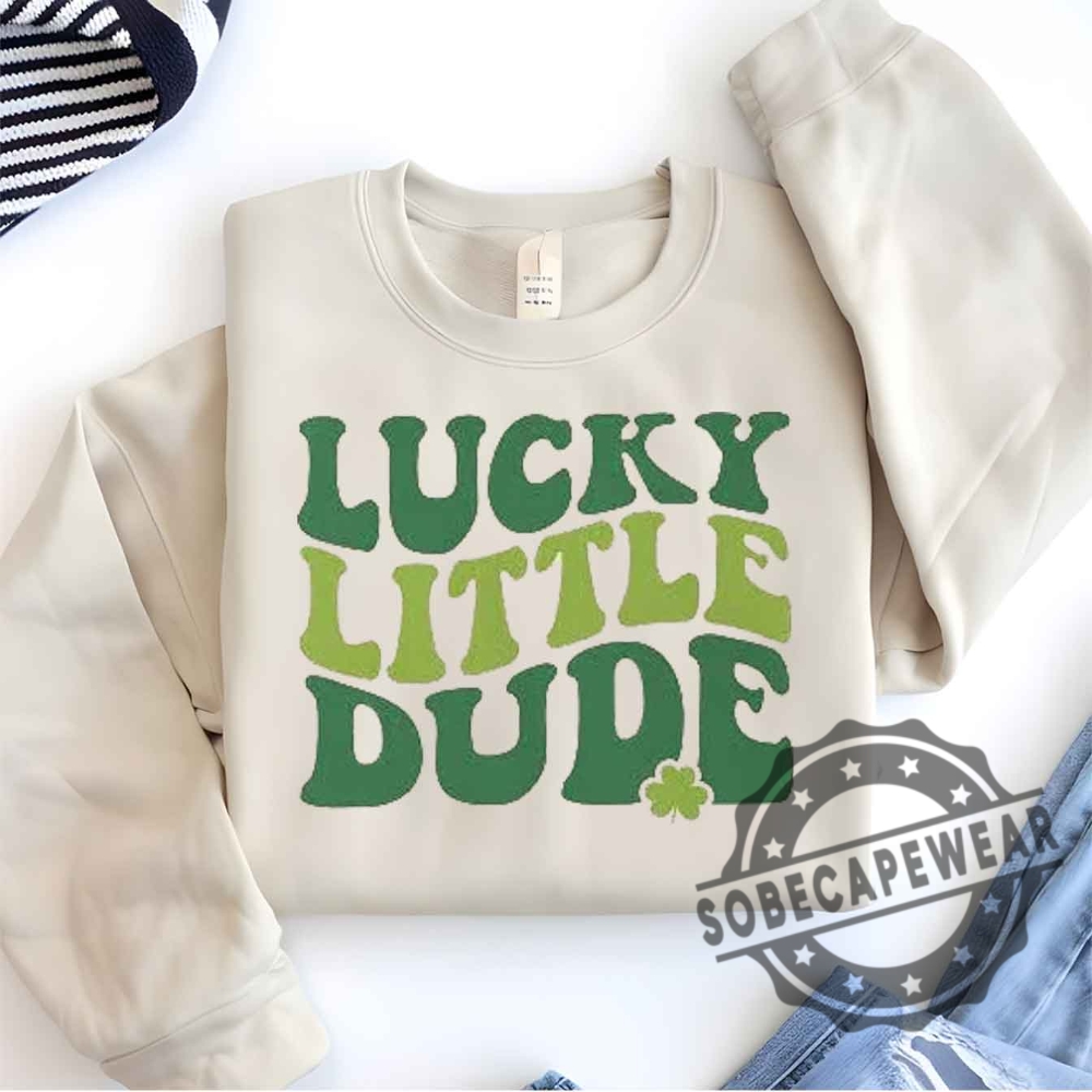 Lucky Little Dude Toddler Boys Retro St Patricks Day Unisex Shirt Tshirt Sweatshirt Hoodie