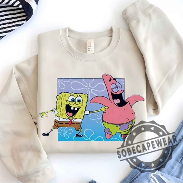 Spongebob Tickling Patrickshort Sleeve Graphic Unisex Shirt Tshirt Sweatshirt Hoodie sobecapewear 1