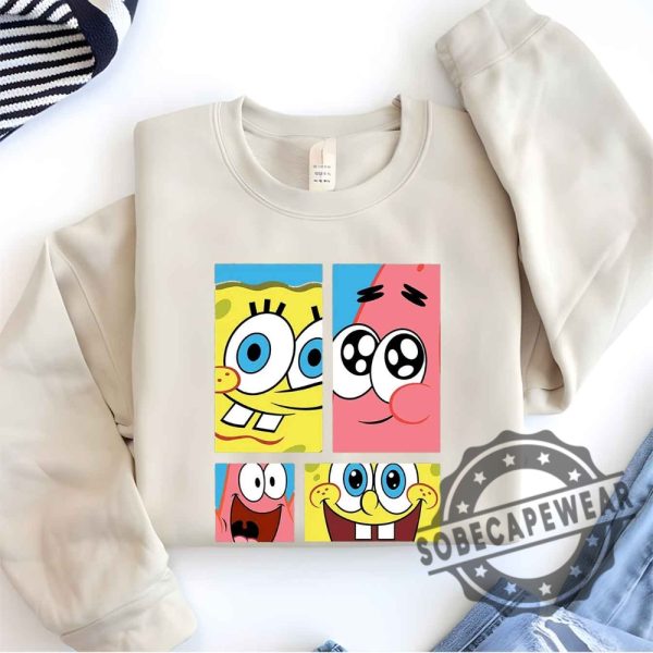 Spongebob And Patrick Star Gridshort Sleeve Graphic Unisex Shirt Tshirt Sweatshirt Hoodie sobecapewear 1