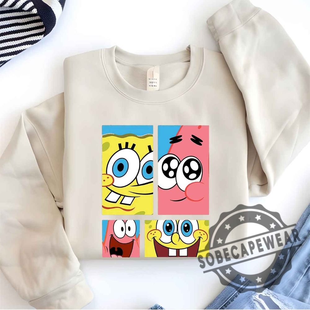 Spongebob And Patrick Star Gridshort Sleeve Graphic Unisex Shirt Tshirt Sweatshirt Hoodie