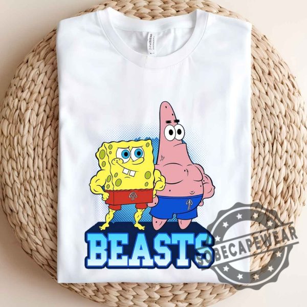 Beasts Buff Spongebob And Patrickshort Sleeve Graphic Unisex Shirt Tshirt Sweatshirt Hoodie sobecapewear 3