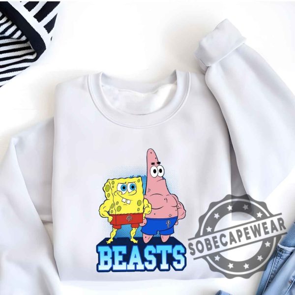 Beasts Buff Spongebob And Patrickshort Sleeve Graphic Unisex Shirt Tshirt Sweatshirt Hoodie sobecapewear 6