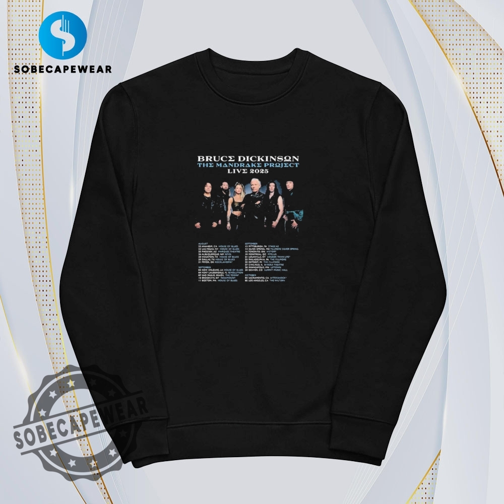 The Mandrake Project Live North American Tour Bruce Dickinson Shirt Hoodie Sweatshirt Vintage 5 The Mandrake Project Live North American Tour Bruce Dickinson Shirt Hoodie Sweatshirt Vintage