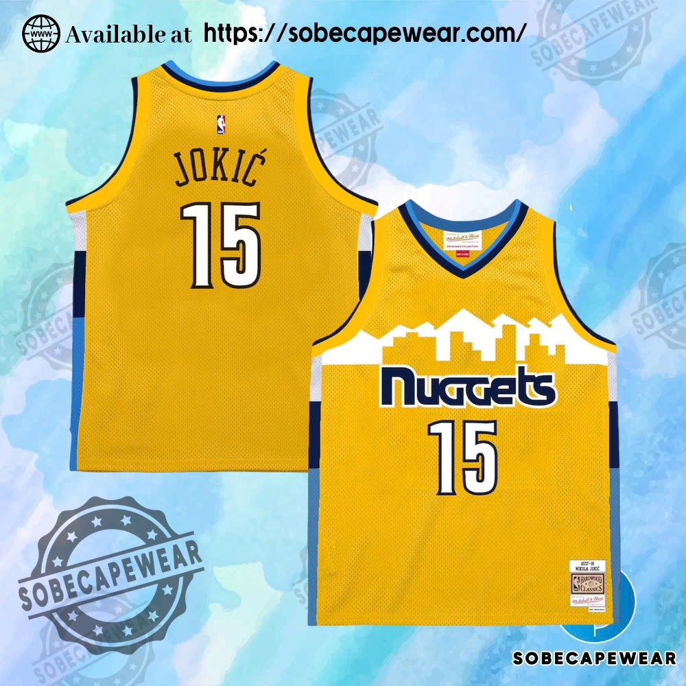 Nikola Jokic Denver Nuggets Mitchell  Ness 201718 Swingman Yellow Jersey