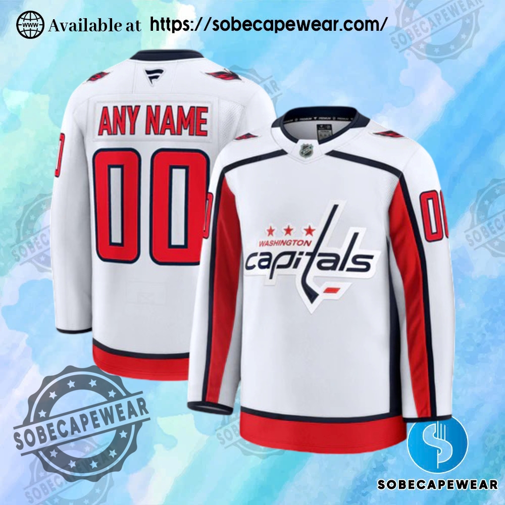 25 Stunning Personalized Hockey Jerseys to Match Your Unique Style 7 Personalize Washington Capitals 2024 Fanatics Premium Official Nhl Away Jersey