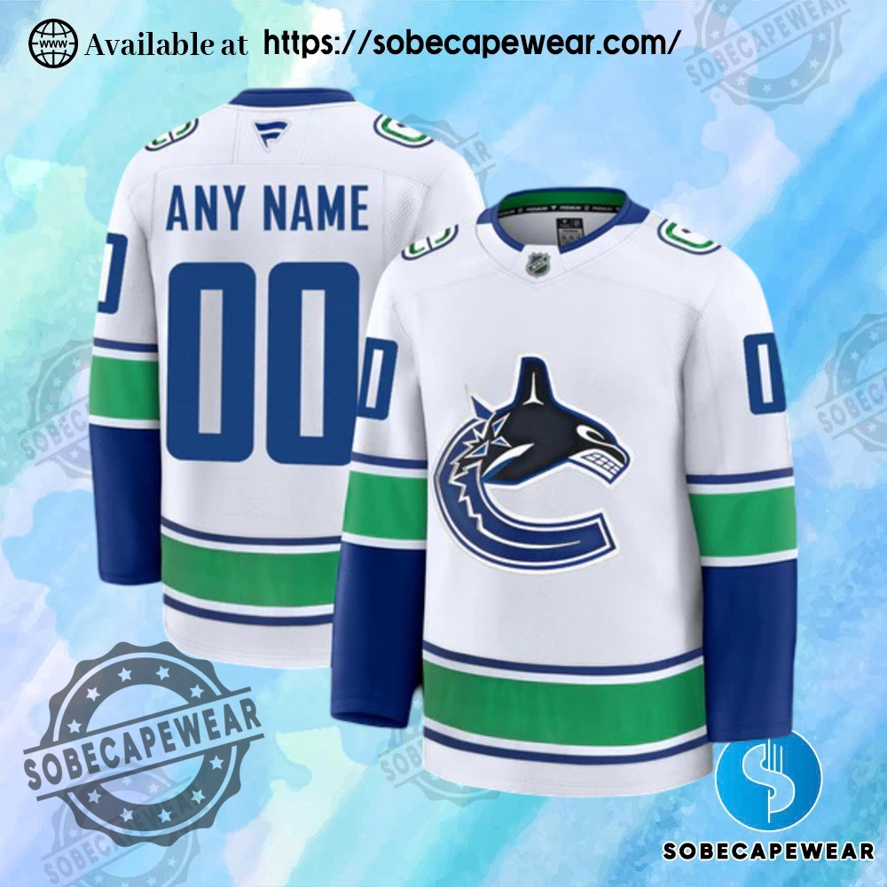 25 Stunning Personalized Hockey Jerseys to Match Your Unique Style 10 Personalize Vancouver Canucks 2024 Fanatics Premium Official Nhl Away Jersey