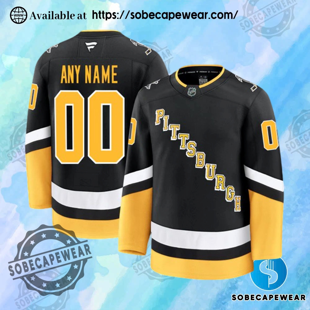 25 Stunning Personalized Hockey Jerseys to Match Your Unique Style 15 Personalize Pittsburgh Penguins 2024 Fanatics Premium Official Nhl Third Alternate Jersey