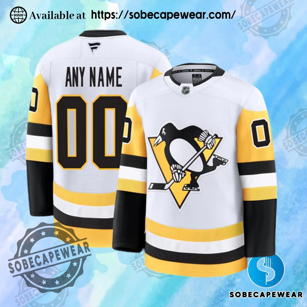 25 Stunning Personalized Hockey Jerseys to Match Your Unique Style 16 Personalize Pittsburgh Penguins 2024 Fanatics Premium Official Nhl Away Jersey