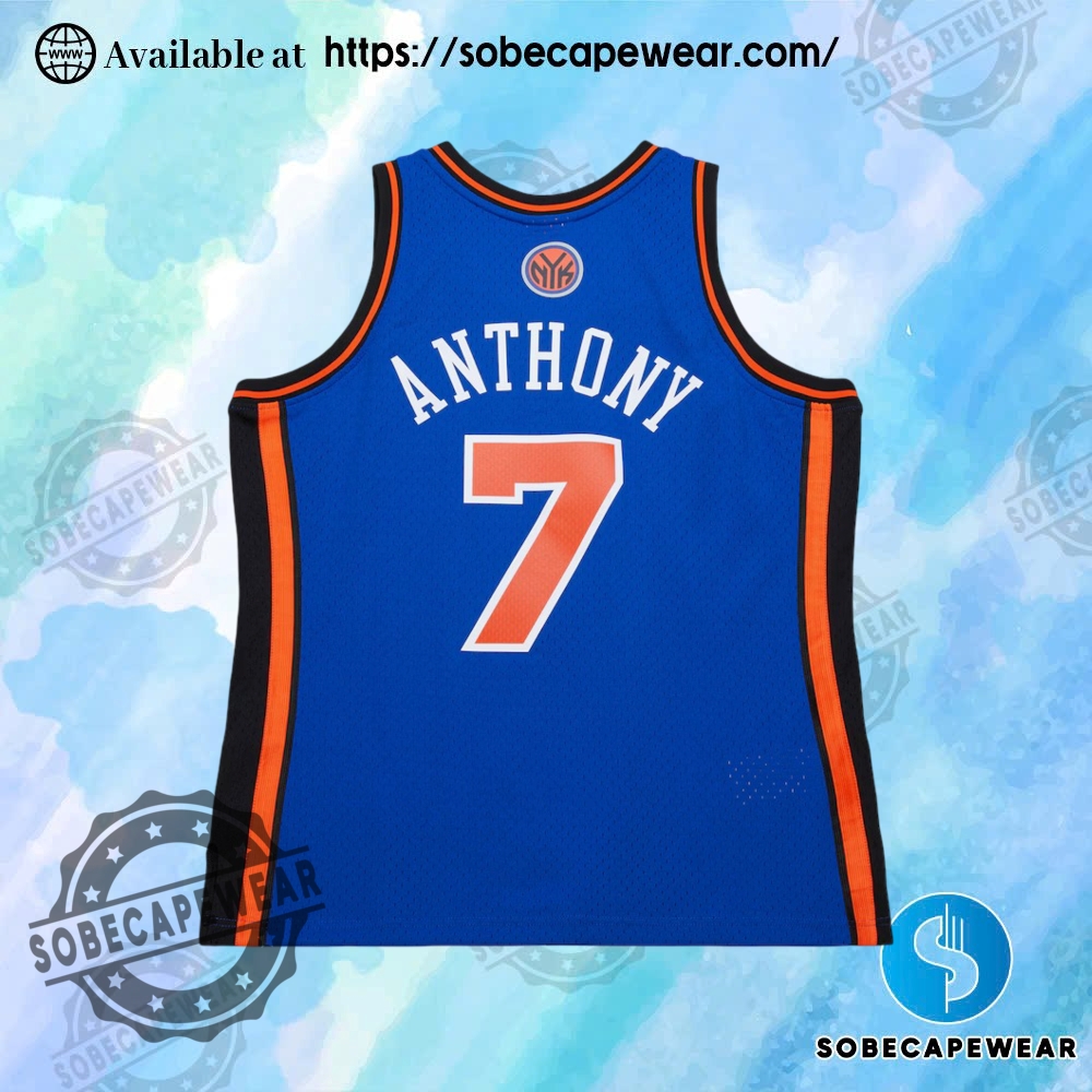 Mens Carmelo Anthony Blue New York Knicks Swingman Jersey 3 Mens Carmelo Anthony Blue New York Knicks Swingman Jersey sobecapewear 2