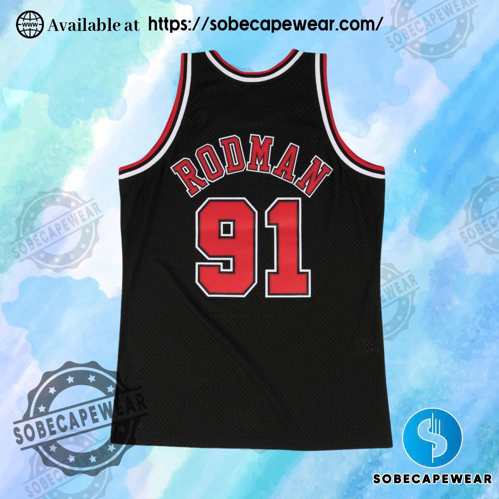 Mens Dennis Rodman Black Chicago Bulls 199798 Swingman Jersey 3 Mens Dennis Rodman Black Chicago Bulls 199798 Swingman Jersey sobecapewear 2
