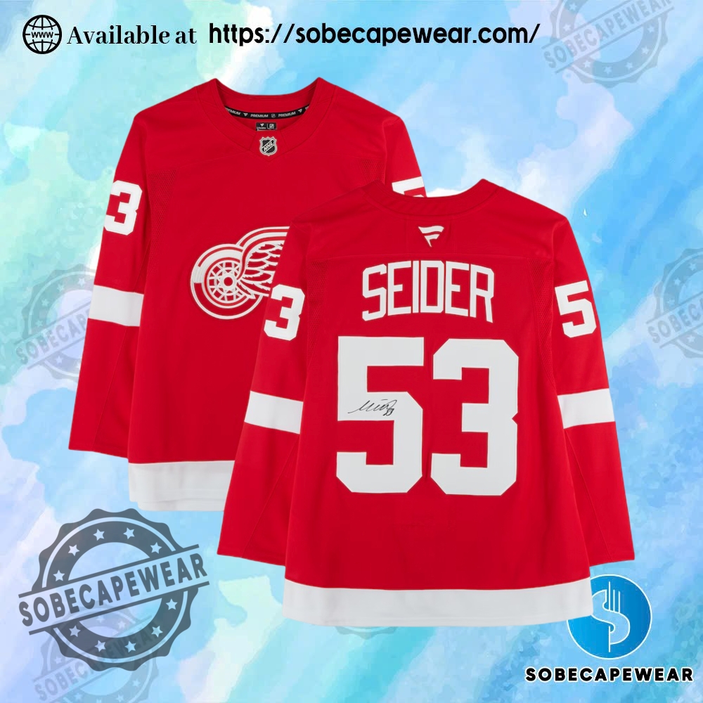 Which 2025 Jerseys Are Winning Fan Approval? 18 Moritz Seider Detroit Red Wings Autographed Fanatics Authentic Red Fanatics Premium Jersey