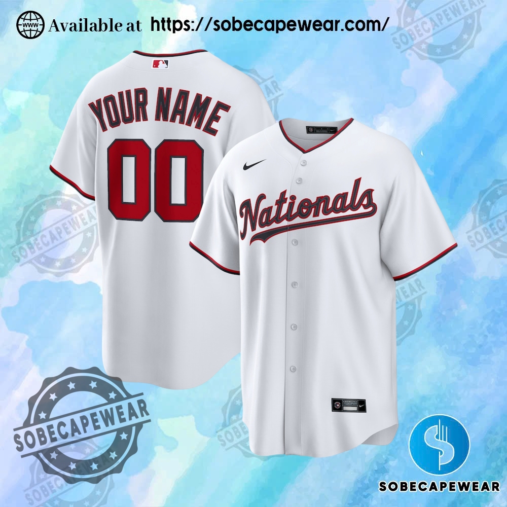 Personalize Nike Washington Nationals White Home Custom Replica 2.0 Jersey