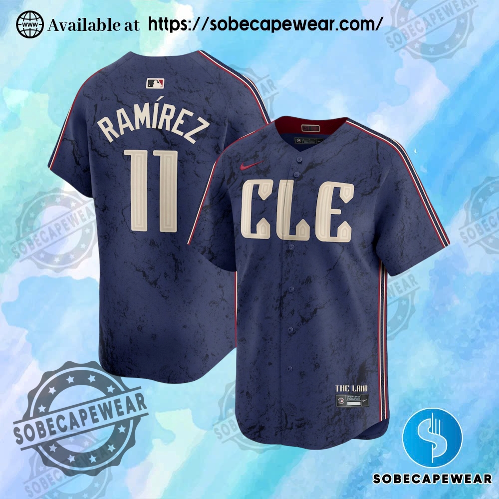 Just Released: Standout Jerseys of the Month 3 José Ramírez Cleveland Guardians Nike City Connect Limited Player Navy Jersey