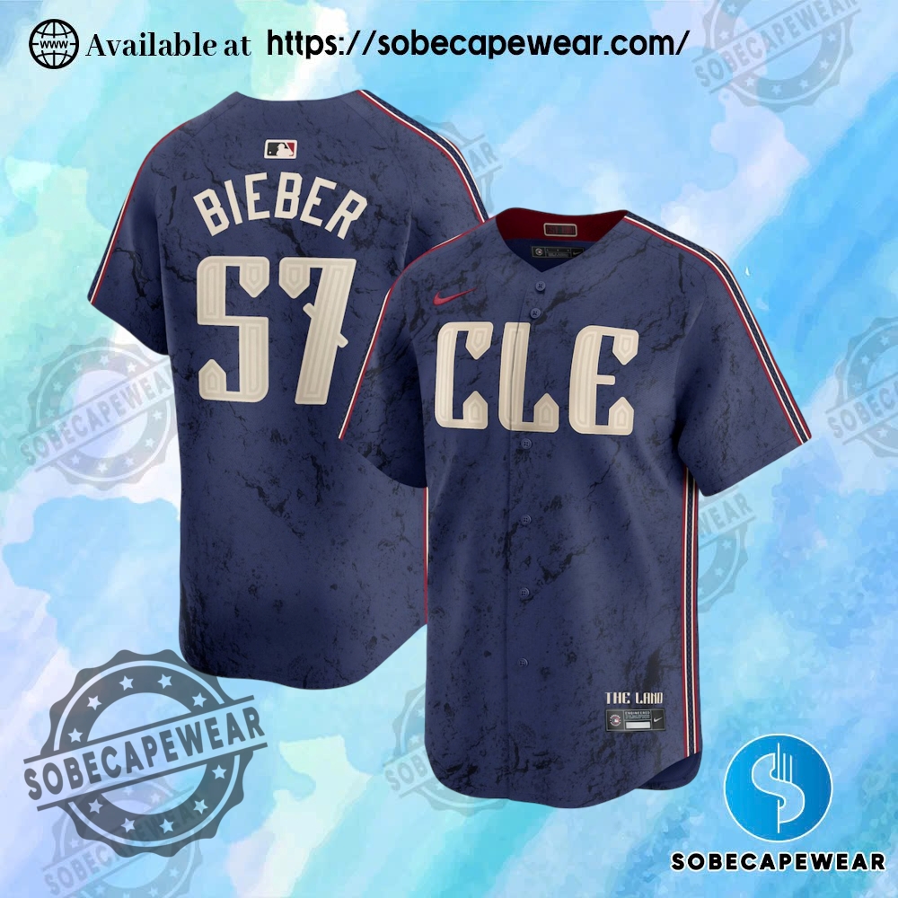 Just Released: Standout Jerseys of the Month 5 Shane Bieber Cleveland Guardians Nike City Connect Limited Player Navy Jersey