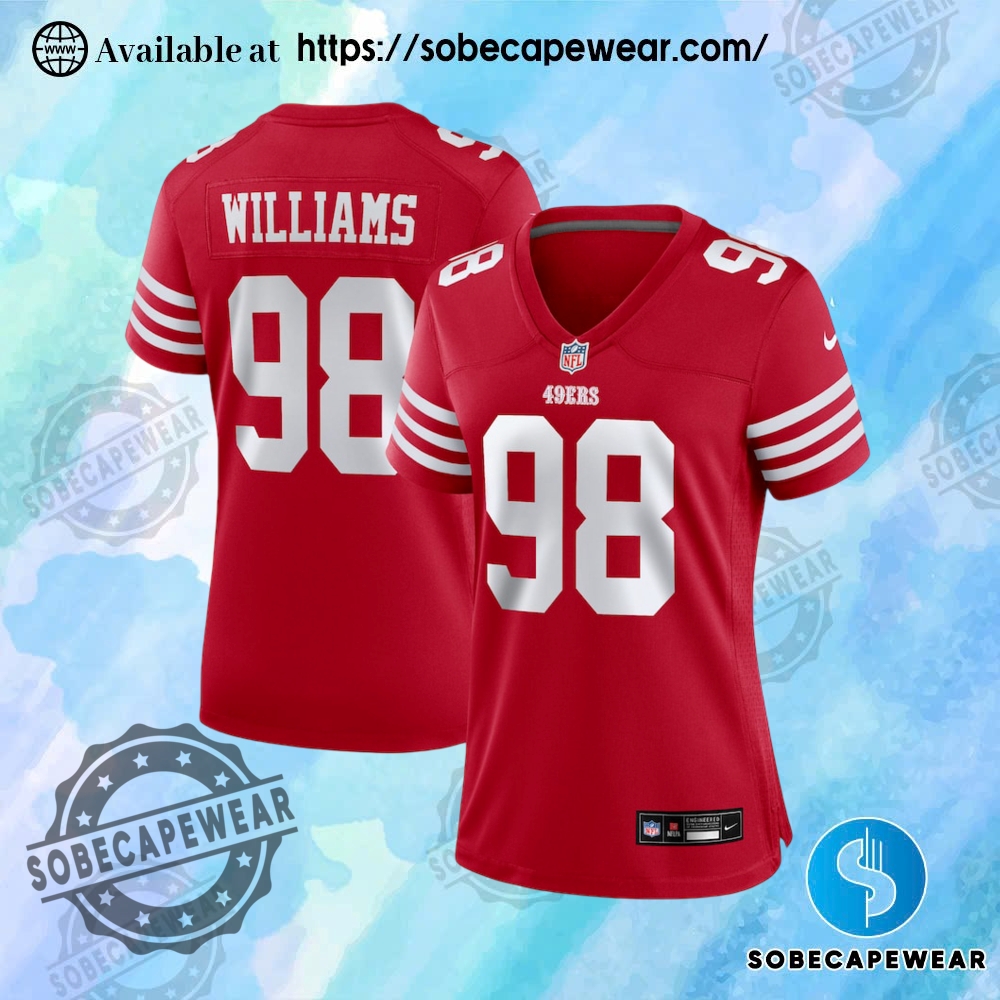 Just Released: Standout Jerseys of the Month 25 Mykel Williams San Francisco 49Ers Nike Womens Team Game Scarlet Jersey