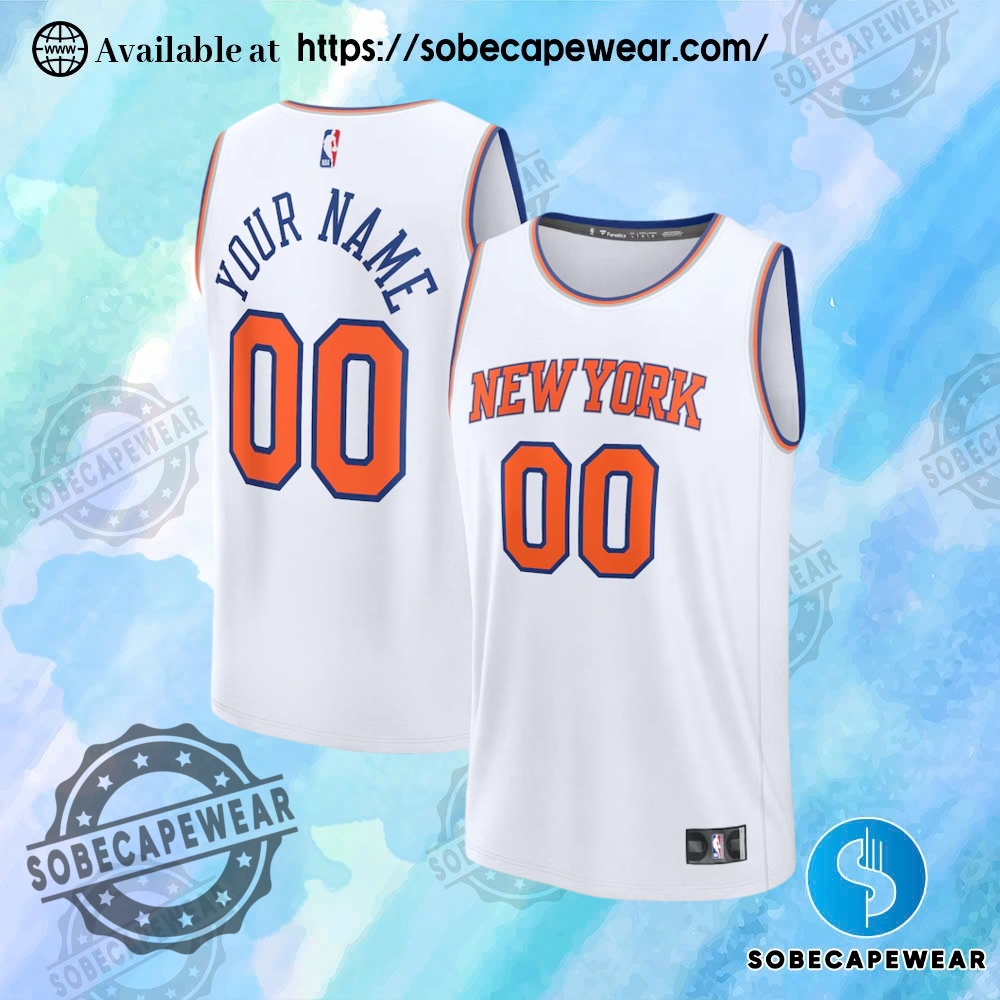 Make It Yours: Custom Jerseys with Your Name and Number 4 Personalize Mens New York Knicks Fanatics White Fast Break Custom Jersey