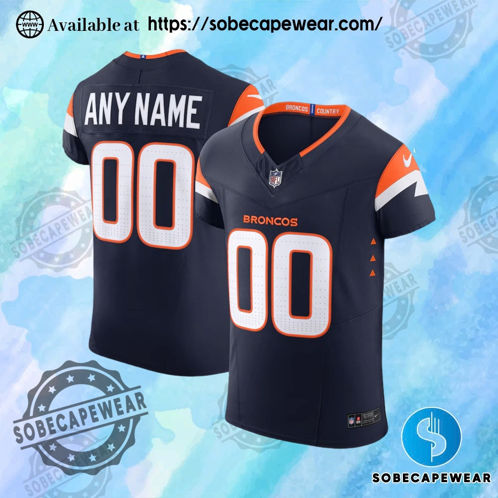 Make It Yours: Custom Jerseys with Your Name and Number 7 Personalize Mens Denver Broncos Nike Navy Alternate Vapor F.U.S.E. Elite Custom Jersey
