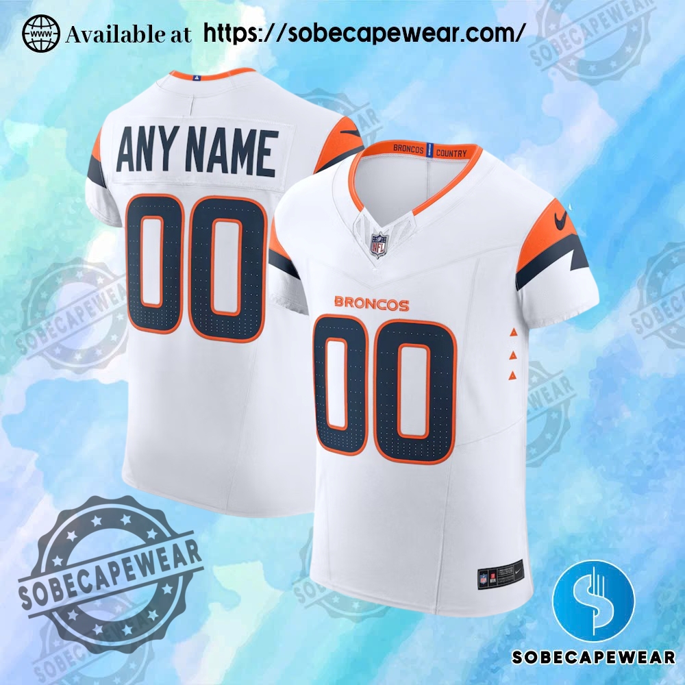 Make It Yours: Custom Jerseys with Your Name and Number 8 Personalize Mens Denver Broncos Nike White Vapor F.U.S.E. Elite Custom Jersey