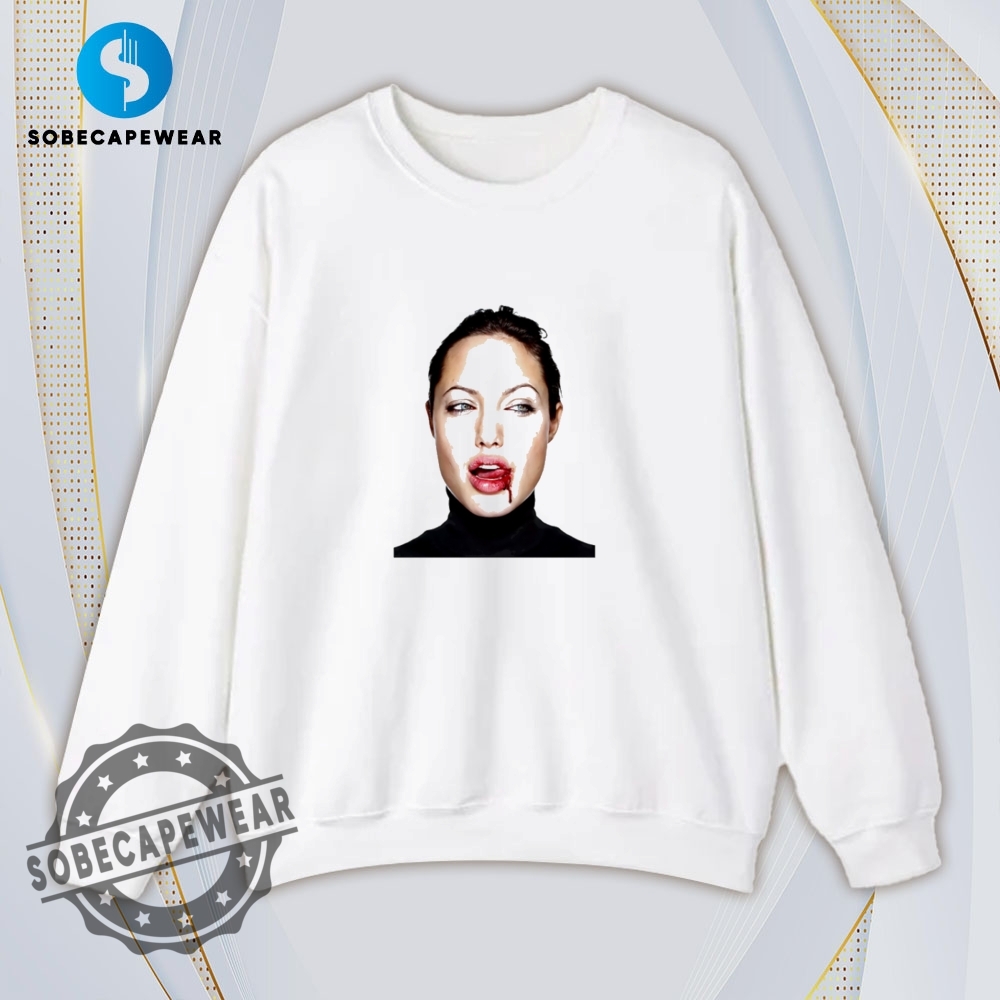 Blood On Lips Horror Angelina Jolie Shirt Hoodie Sweatshirt Vintage 5 Blood on lips horror Angelina Jolie Shirt Hoodie Sweatshirt Vintage