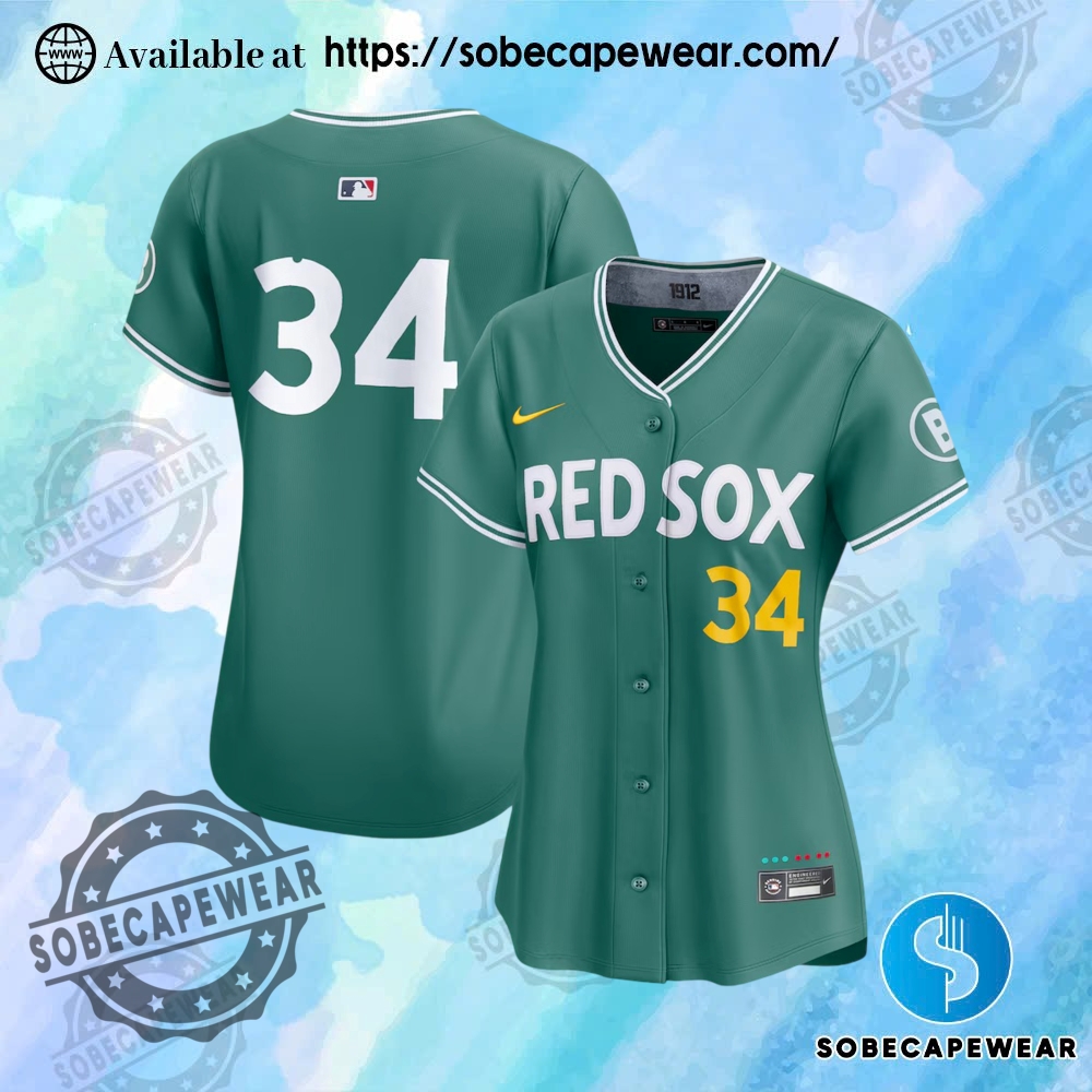 Unpacking the Latest Jersey Collections 10 David Ortiz Boston Red Sox Nike Womens 2025 City Connect Limited Retired Player Green Jersey