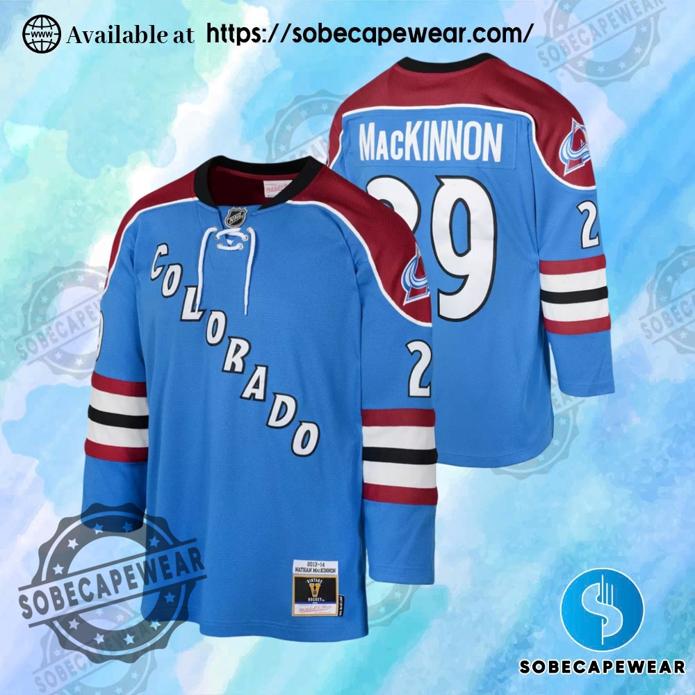 Unpacking the Latest Jersey Collections 18 Mitchell Ness Colorado Avalanche Nathan Mackinnon No29 Blue Blue Line Jersey