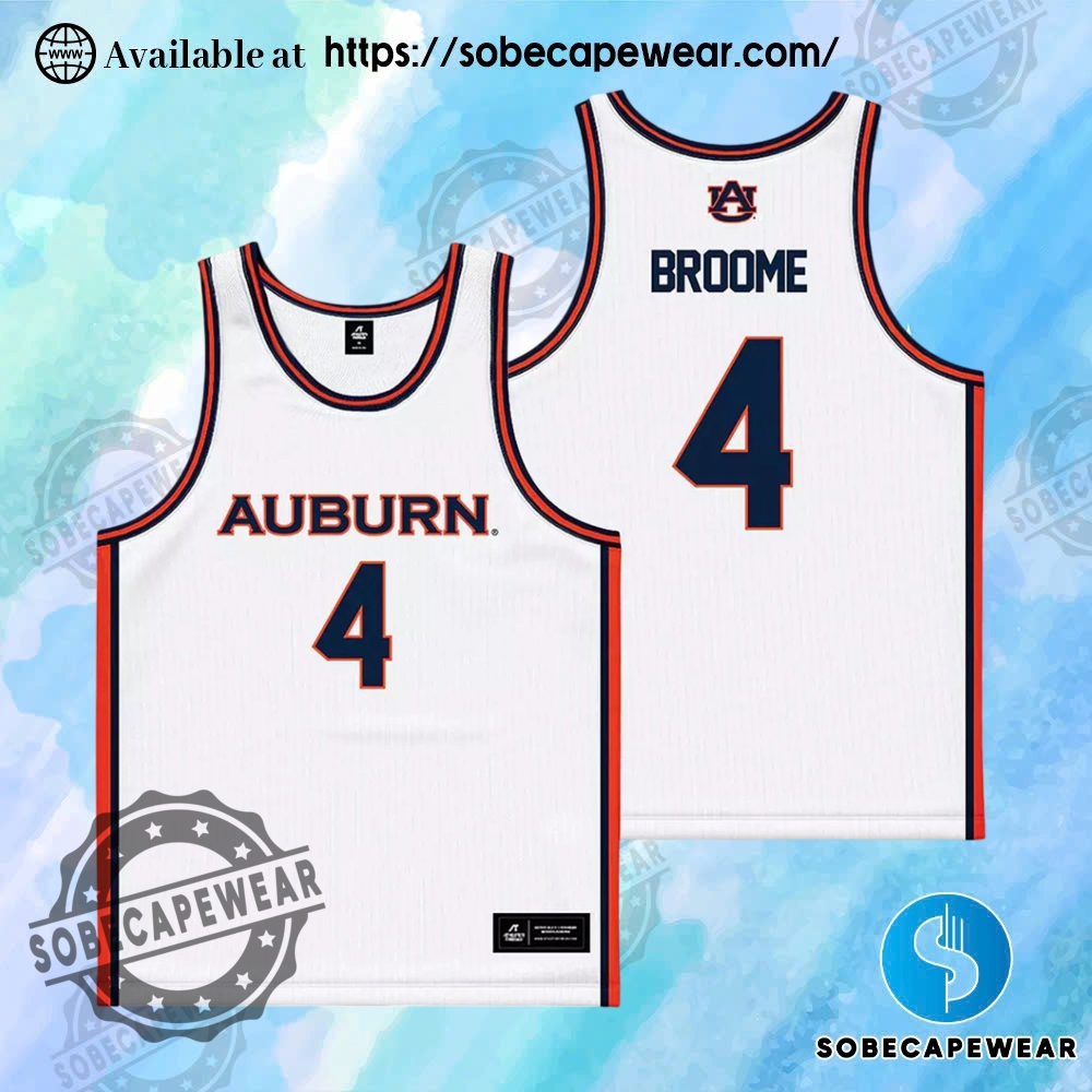 Unpacking the Latest Jersey Collections 21 Athletes Thread Mens Auburn Tigers Johni Broome No4 White Basketball Jersey