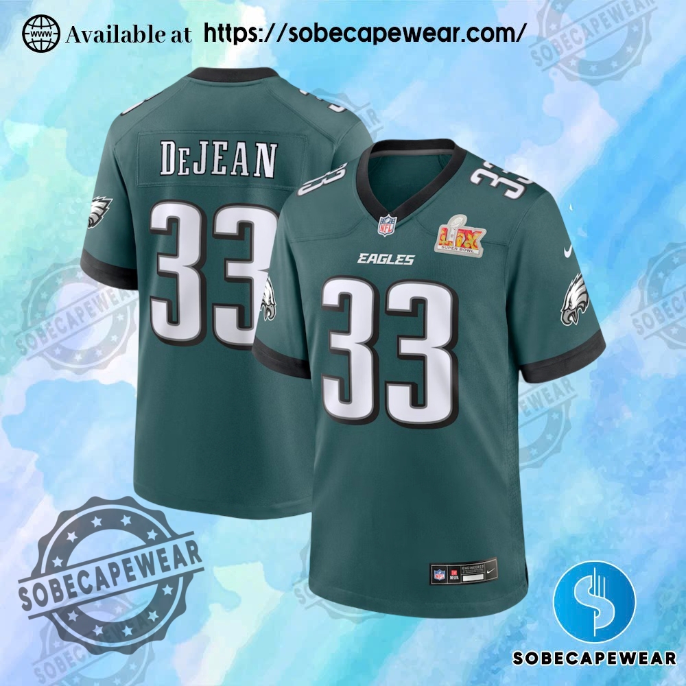 Top Trendy and Stylish Jerseys You Need to See Today 17 Cooper Dejean Philadelphia Eagles Nike Super Bowl Lix Game Player Midnight Green Jersey