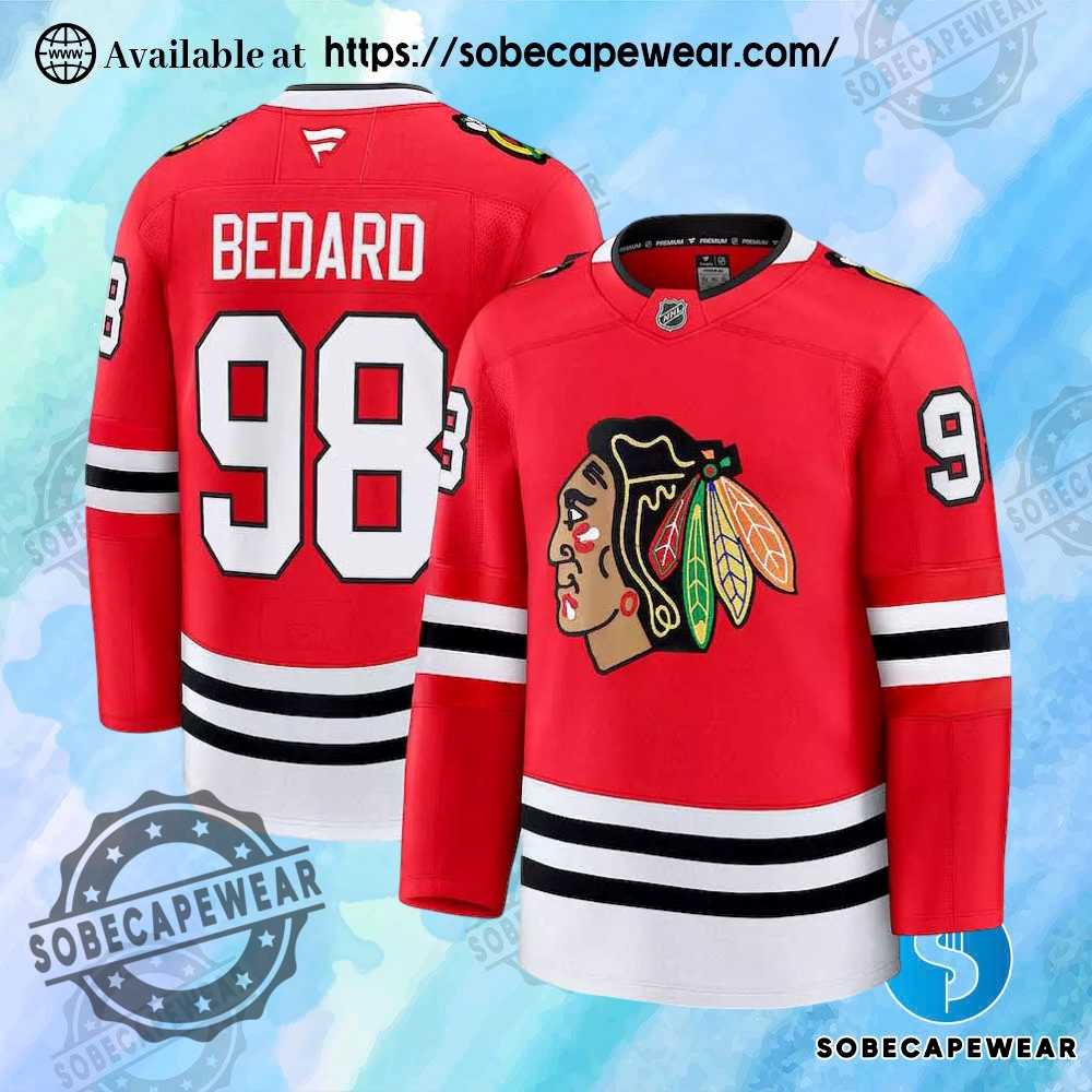 12 Fire Jersey Looks to Try This Season 3 Nhl Mens Chicago Blackhawks Connor Bedard No98 Red Premium Authentic Jersey
