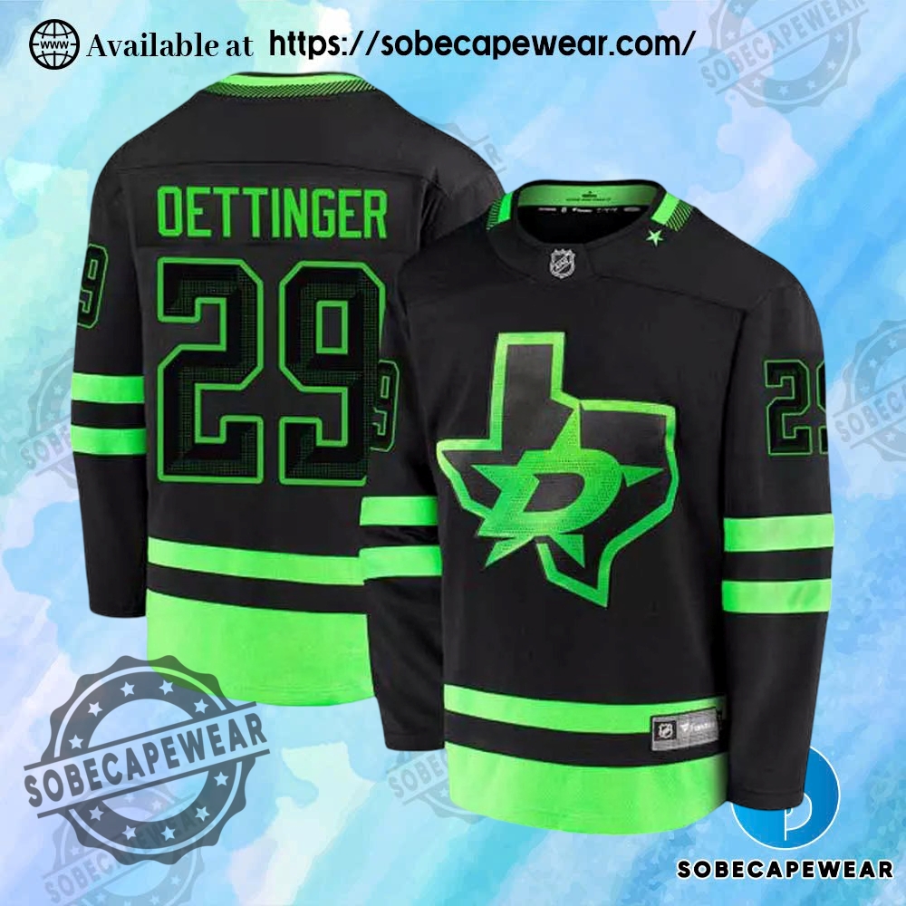 12 Fire Jersey Looks to Try This Season 8 Nhl Mens Dallas Stars Jake Oettinger No29 Alternate Black Breakaway Replica Jersey