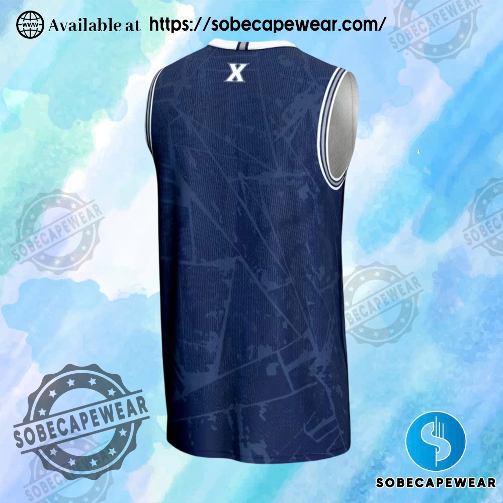 Xavier Musketeers Vigor Navy Blue Basketball Jersey 3 Xavier Musketeers Vigor Navy Blue Basketball Jersey