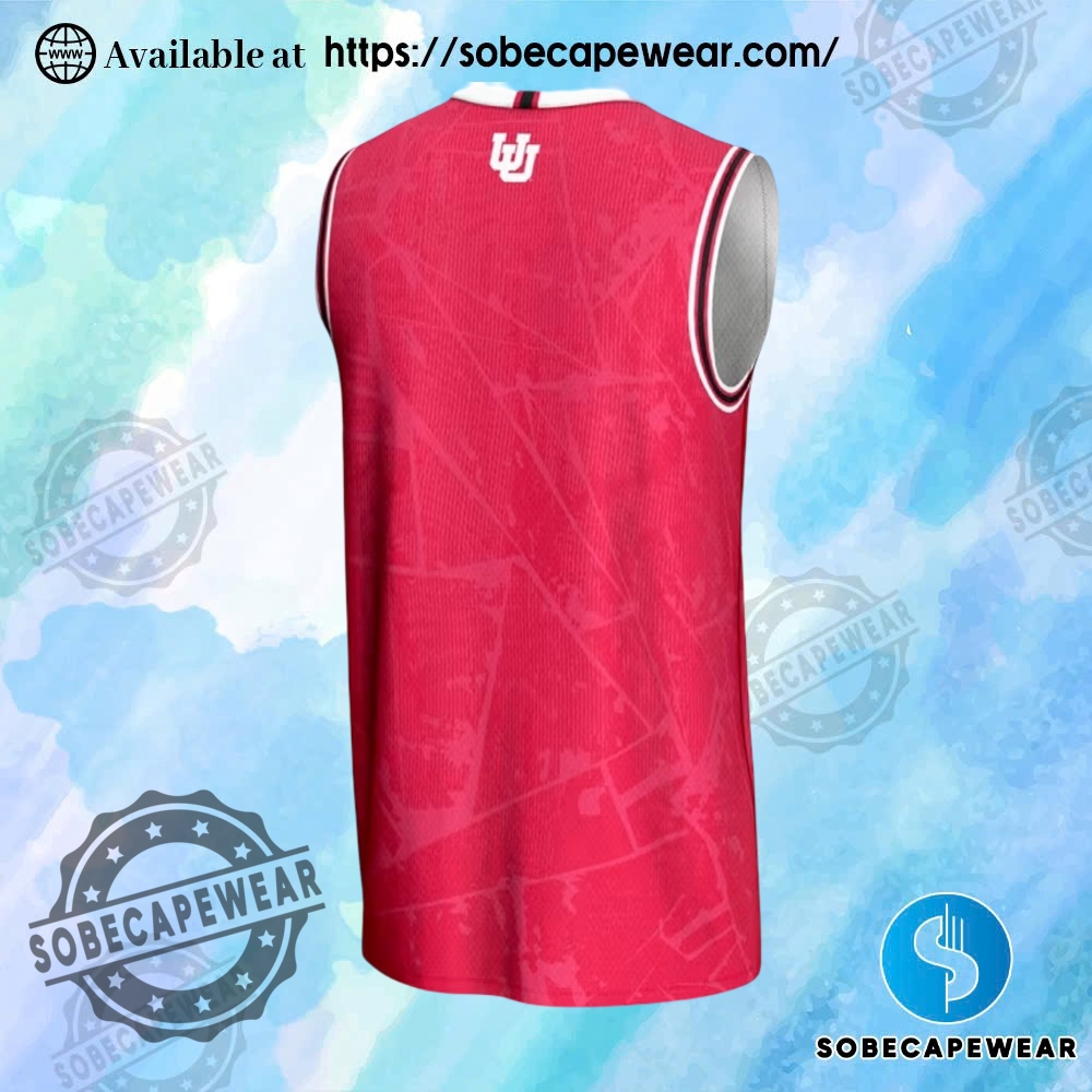 Utah Utes Vigor Red Basketball Jersey 3 Utah Utes Vigor Red Basketball Jersey