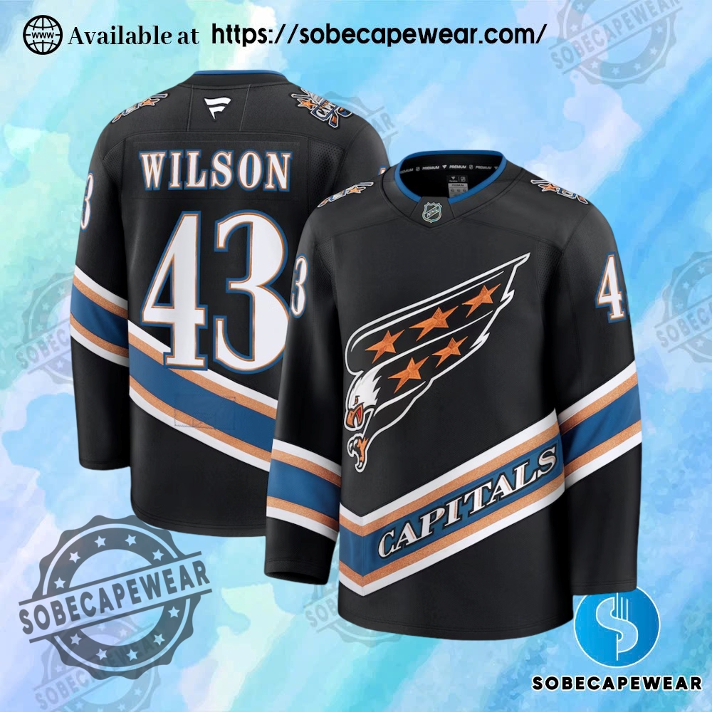 The Coolest Jerseys to Rock in Today 13 Mens Washington Capitals Tom Wilson Fanatics Black Alternate 50Th Anniversary Premium Jersey