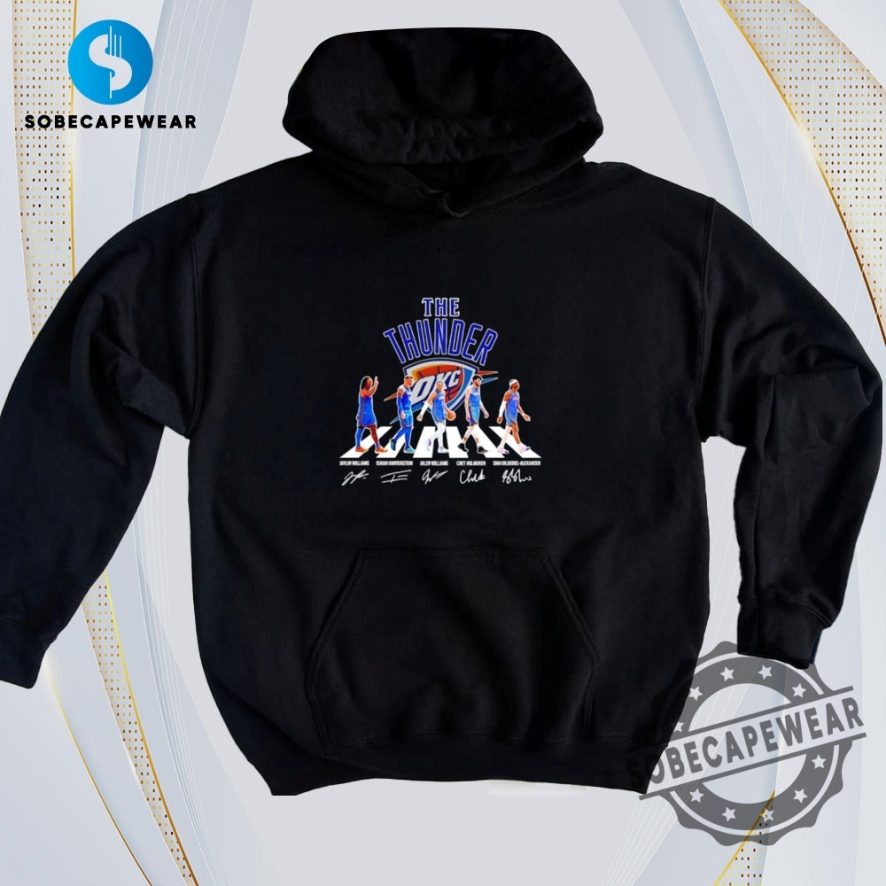 The Hottest T-Shirt Trends Taking Over Today 22 The Oklahoma City Thunder Abbey Road Signatures Vintage Retro Shirt Sweatshirt Sweater Hoodie
