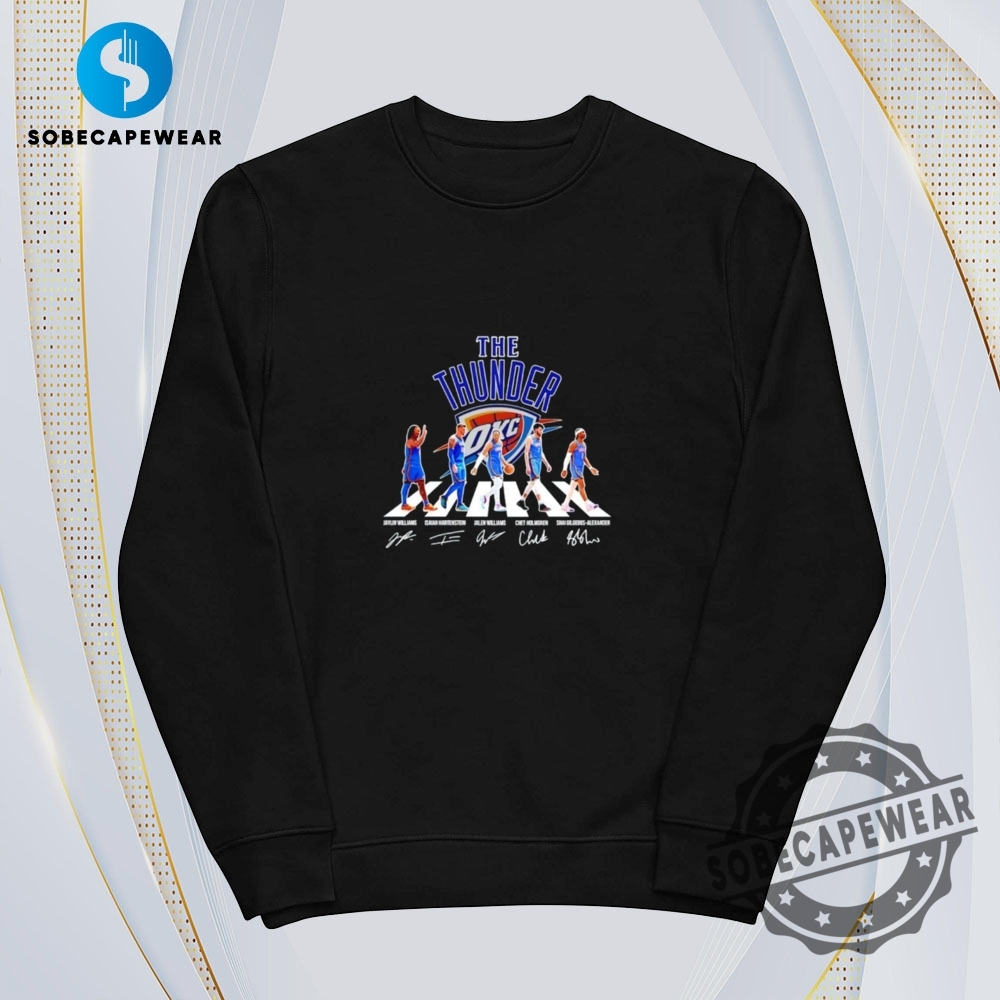 The Oklahoma City Thunder Abbey Road Signatures Vintage Retro Shirt Sweatshirt Sweater Hoodie 5 The Oklahoma City Thunder Abbey Road Signatures Vintage Retro Shirt Sweatshirt Sweater Hoodie