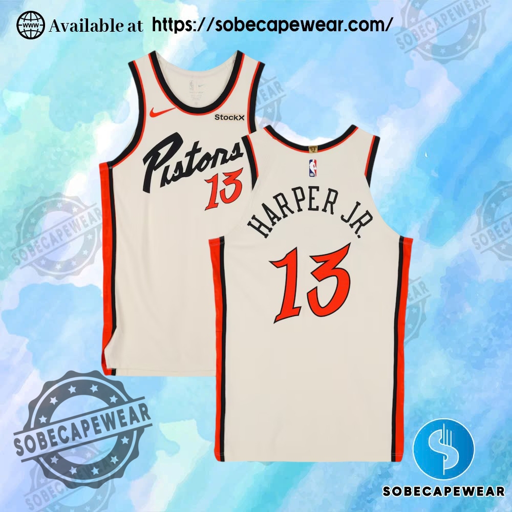 Trendy Jerseys That Make a Statement 17 Ron Harper Jr. No13 Pistons 2024 25 City Edition Cream Jersey
