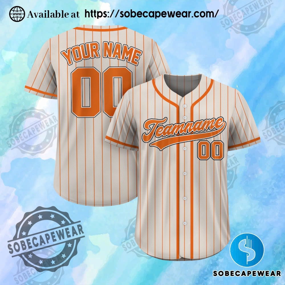 Personalized Pinstripe Jersey Sand Orange sobecapewear 1